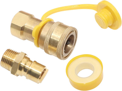 Kit conexión rápida gas latón 1/2pulg adaptador propano y natural