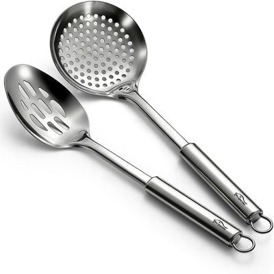 Cucharas ranuradas acero inox 13pulg para pasta cocinar freír