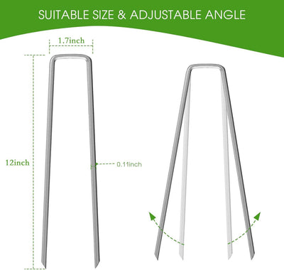 Estacas galvanizadas U 12pulg para paisaje 25uds