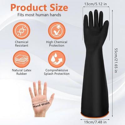 Guantes goma resistente químicos 14/18pulg antideslizante
