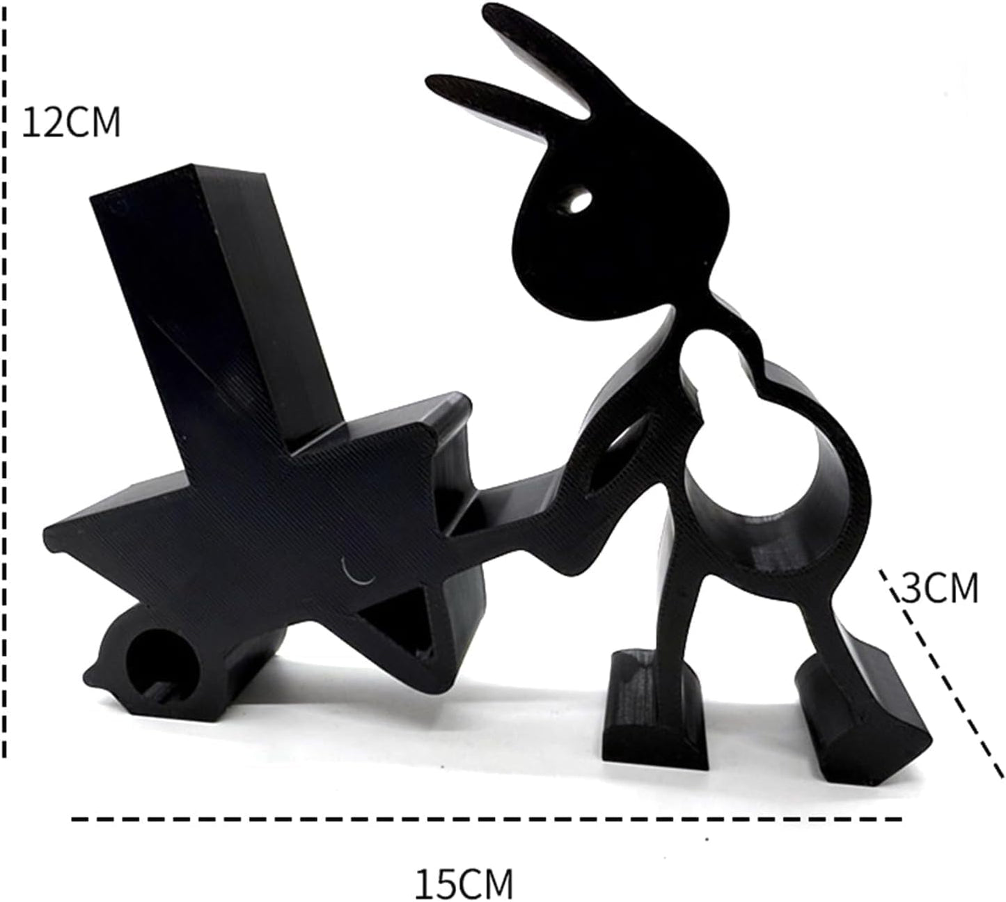 Soporte papel higiénico 3D hormigas negras baño
