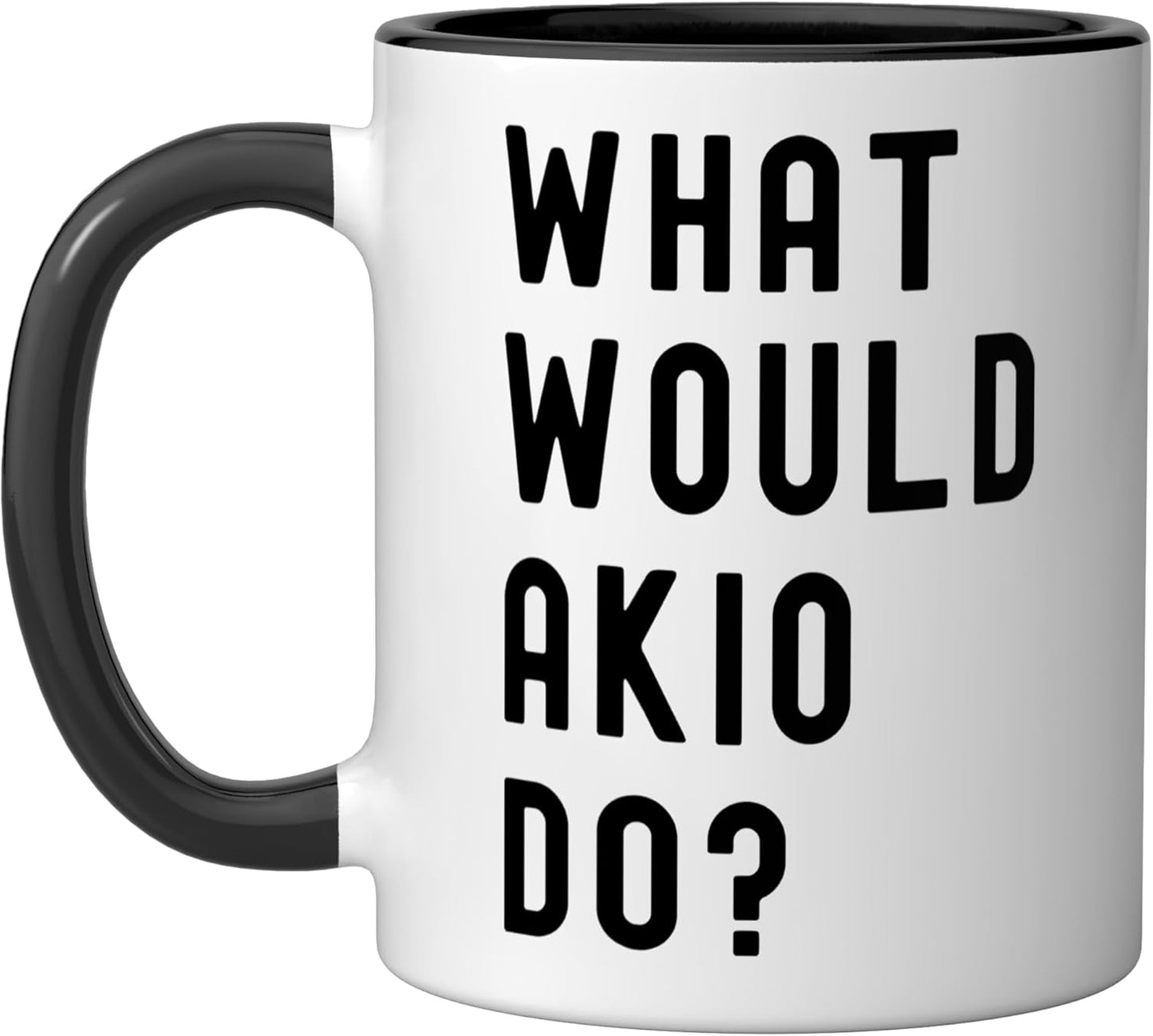 Taza cerámica What Would Akio Do? Negro/Blanco