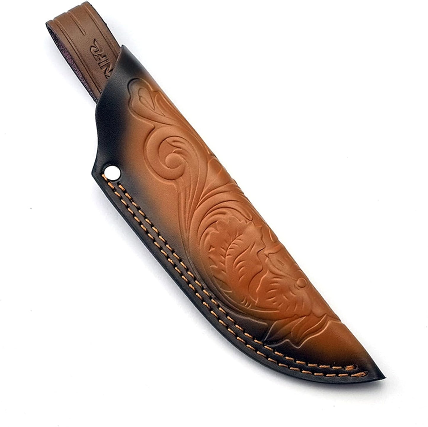 Funda cuero cuchillo fija con lazo cinturón y cierre EDC