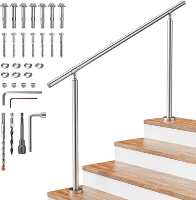 Kit barandilla escalera 4 escalones acero inox 304 1.5pulg 54pulg