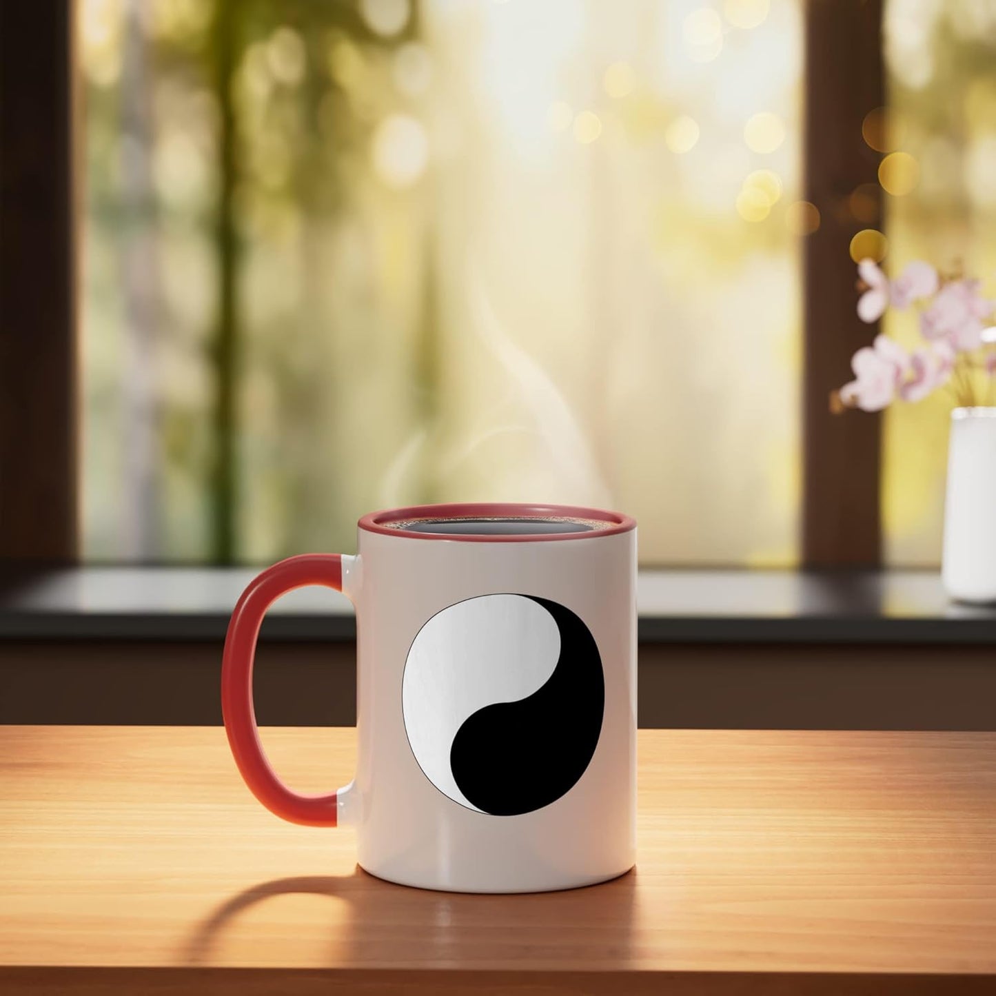 Taza Cerámica Yin Yang Roja/Blanca