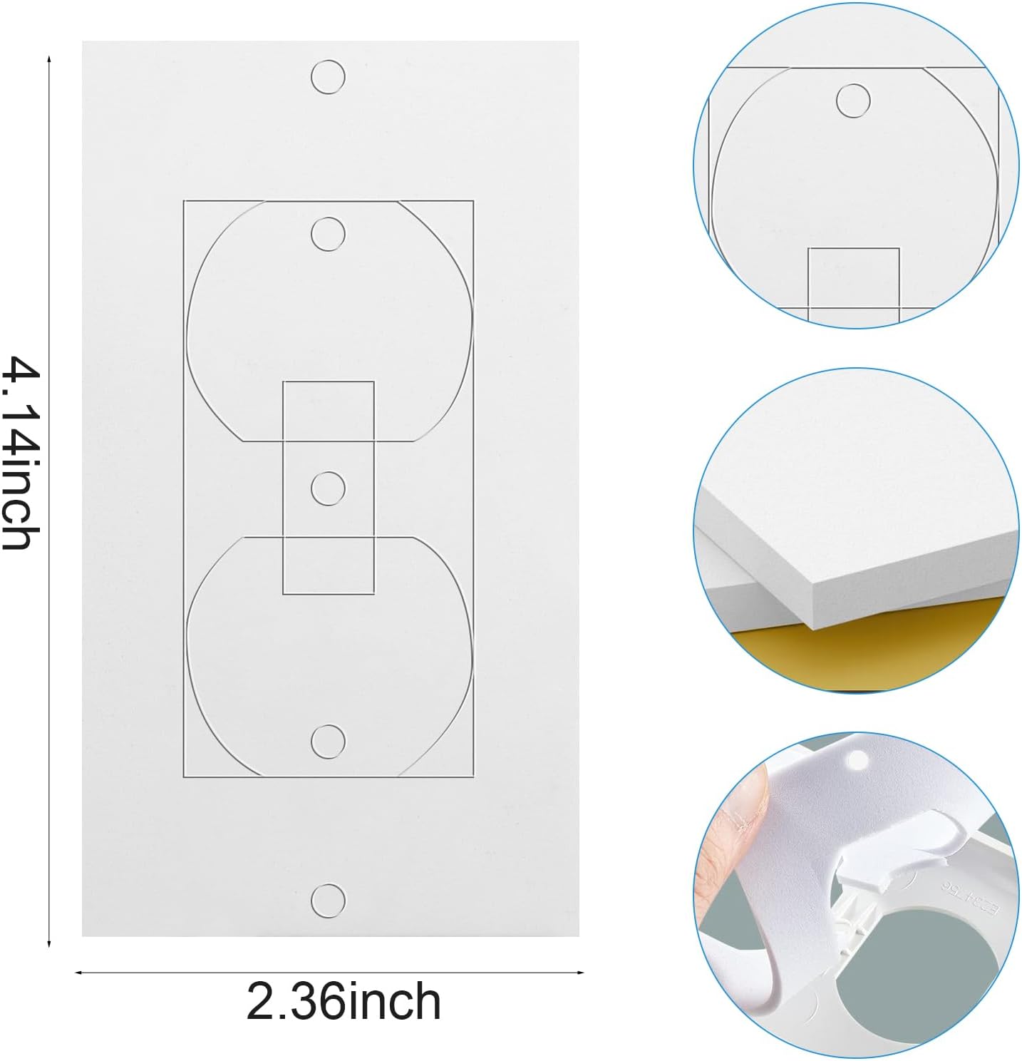 40 Almohadillas Aislantes EVA para Interruptor Luz Pared