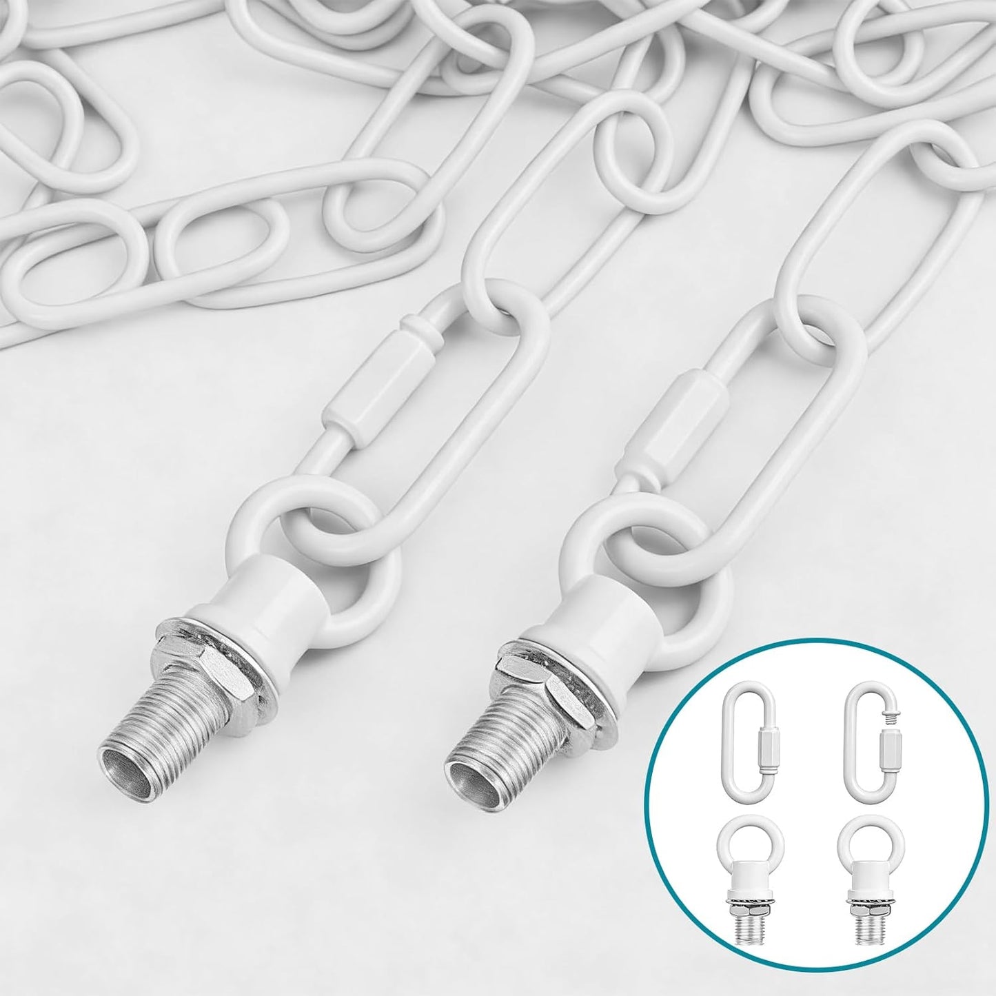 Cadena lámpara blanca 12ft metal ajustable carga 66lb
