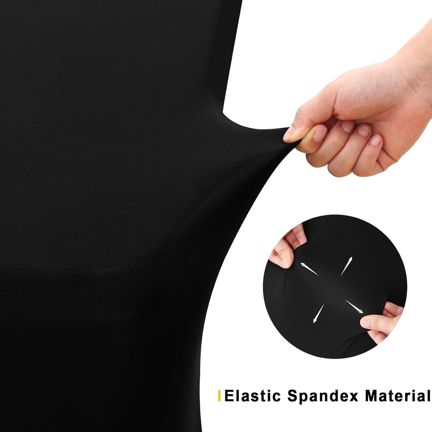 5 Pzas Manteles Elastano 96x30pulg Negro Exteriores Bodas