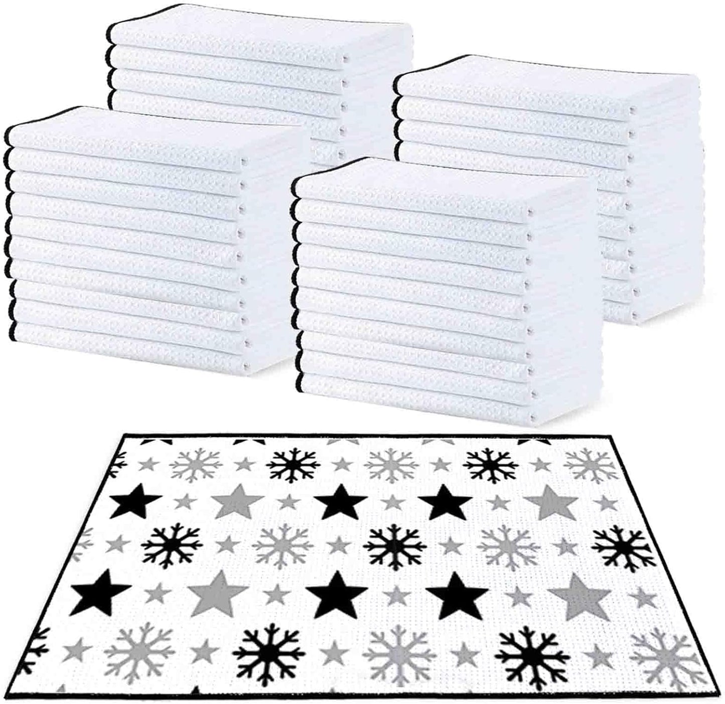 Set 40 Toallas Microfibra Blancas 16x24pulg
