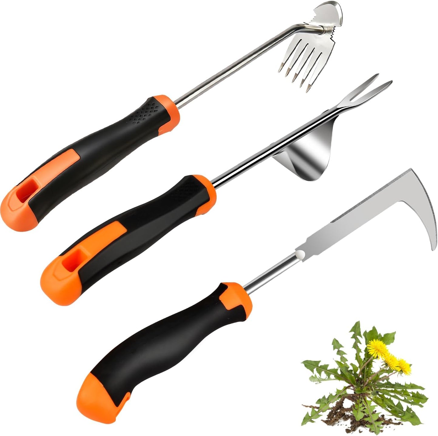 Set 3 Herramientas Deshierbe Acero Inox Jardín