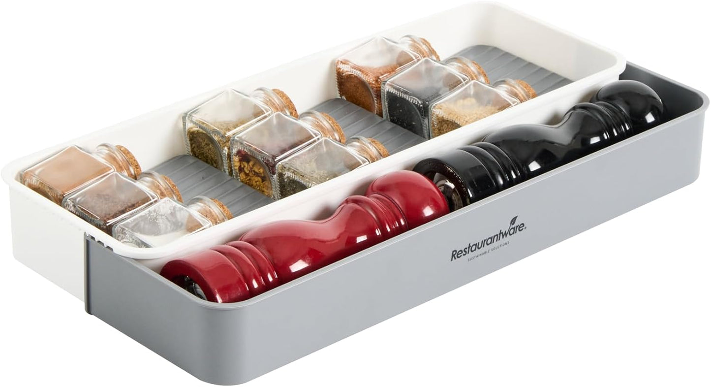 Organiz. cajón especias 12uds 15.55x5.51pulg plástico antiderrap