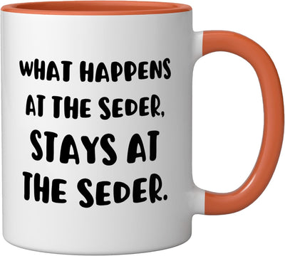 Taza cerámica para Pascua What Happens at the Seder Stays Funny