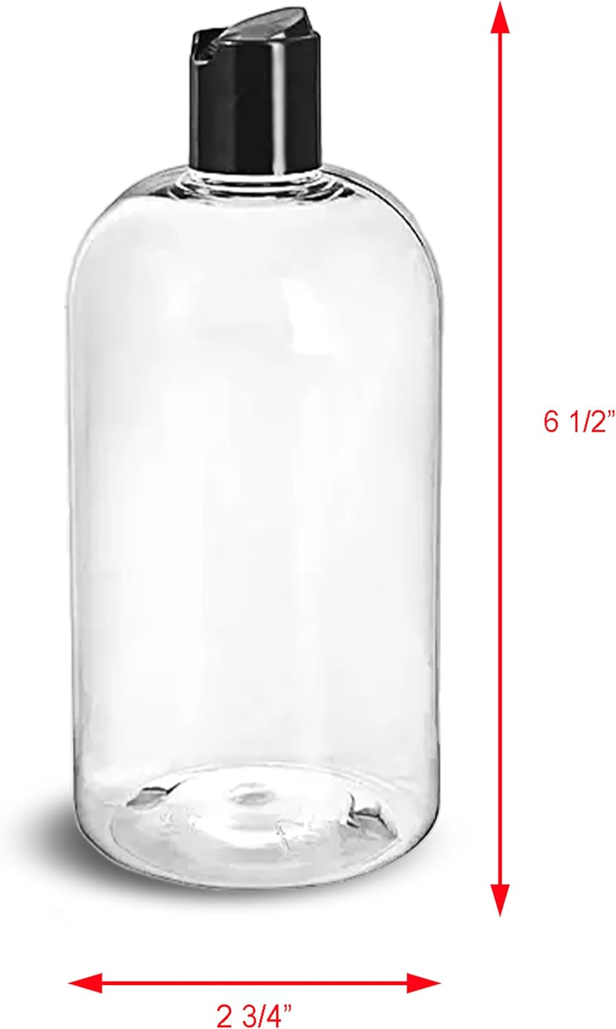 Botellas plástico 16oz tapas negras recargables sin BPA