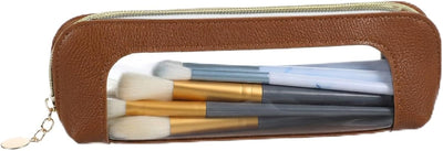 Bolsa maquillaje transparente portátil para brochas y cosméticos