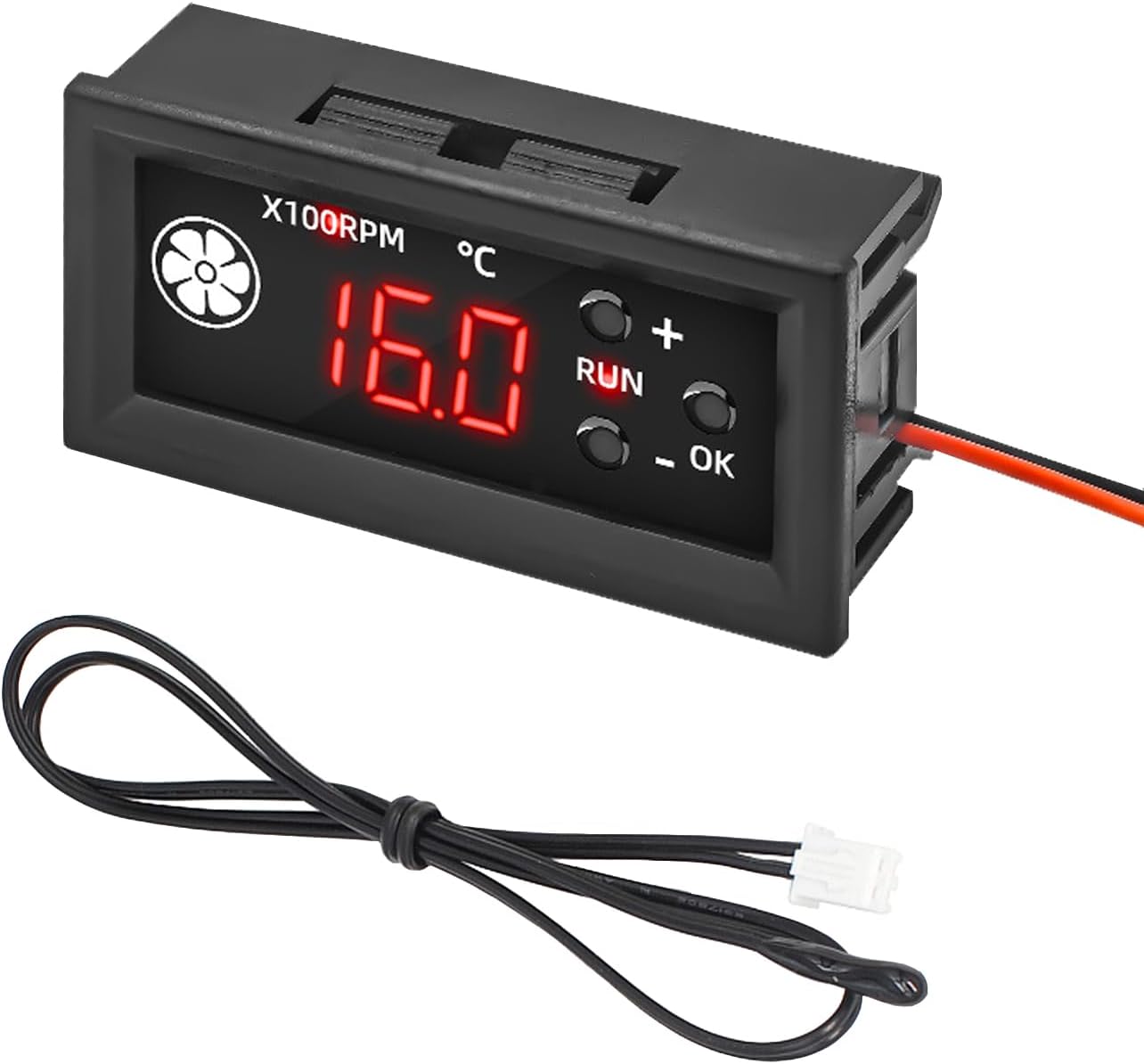 Controlador temperatura ventilador DC 12V PWM con pantalla y sonda