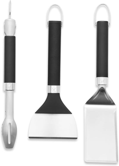 Juego herramientas plancha portátil espátula acero inox pinzas