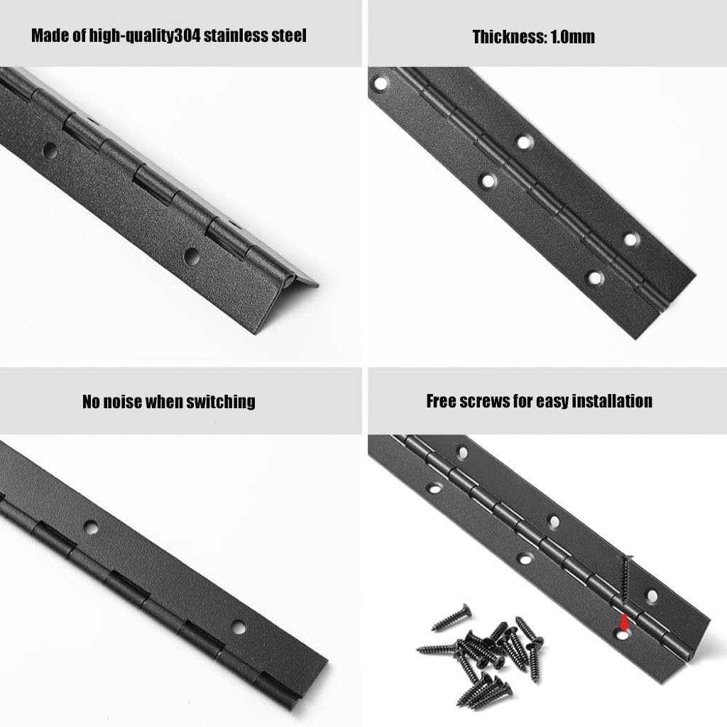 3 Pzas Bisagras Acero Inox Negro 10pulg Para Puertas Muebles