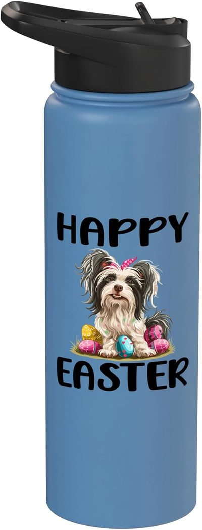 Bebida de acero inoxidable aislada para perros chinos crestados feliz pascua