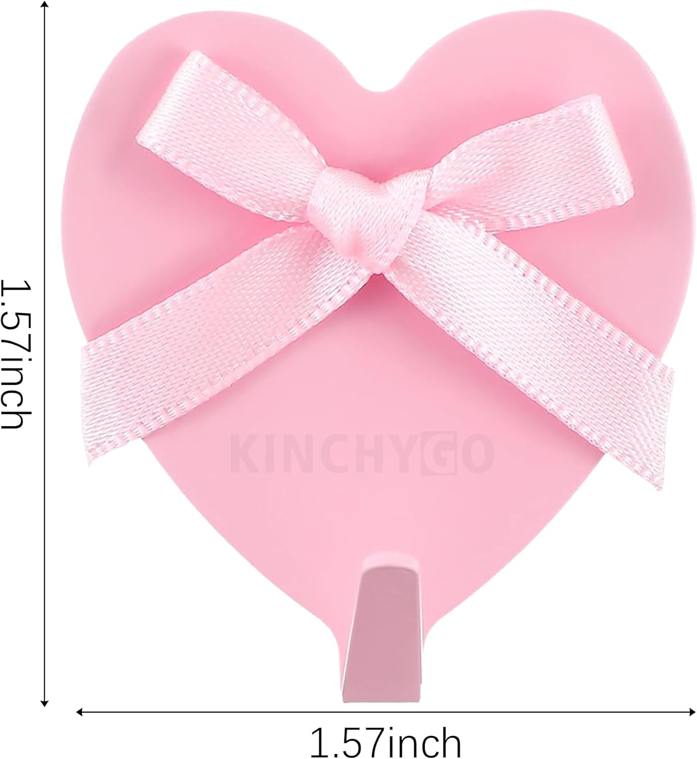 Pack 15 ganchos pared corazón rosa adhesivo para baño cocina