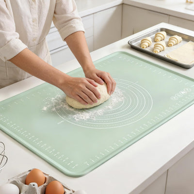 Tapete silicona extra grande para hornear, 28 x 20 pulgadas, antideslizante con bordes elevados