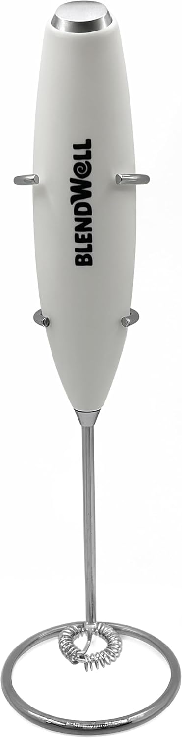 Espumador leche eléctrico café matcha acero inox blanco
