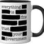Taza cerámica política Everything is Fine confía en el gobierno negro/blanco