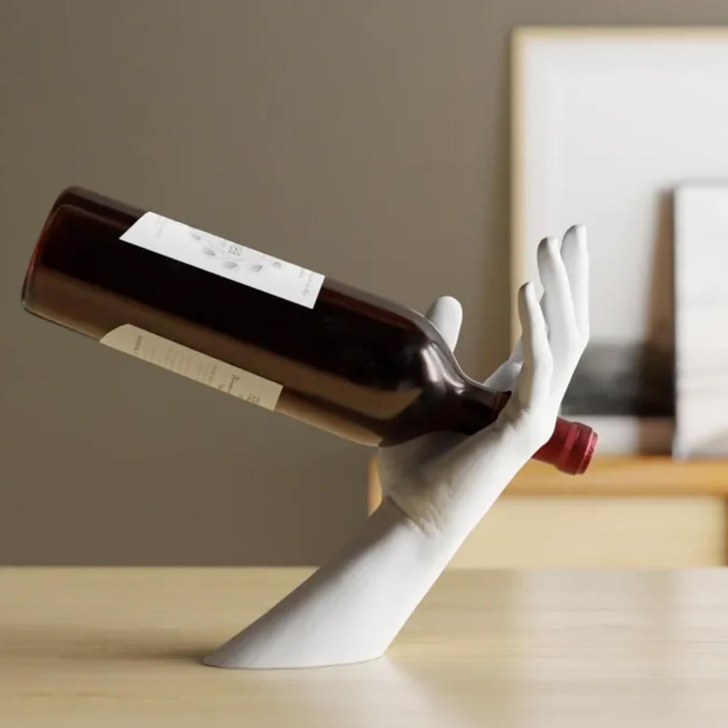 Soporte flotante para botella de vino elefante blanco decorativo