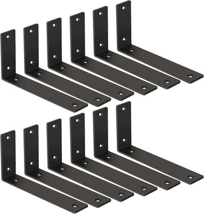 Soportes flotantes hierro negro 10x6x1.5 pulg metal rústico
