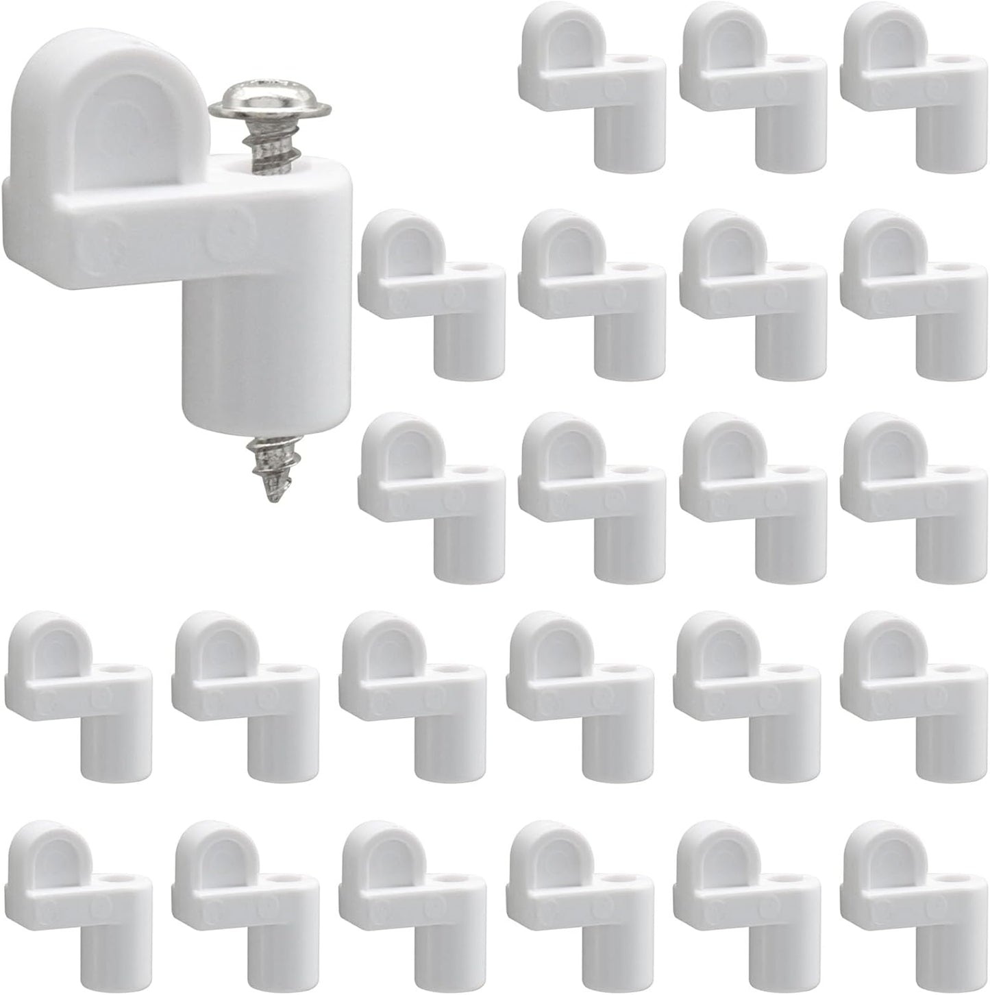 24 Pzas Clavija Ventana Nylon Blanca con Tornillos