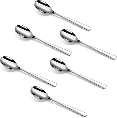 Cucharas pequeñas de acero inoxidable 18/10 para postre y café, 6 piezas