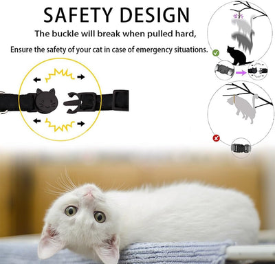 Collar gato con soporte Airtag GPS campana ligero