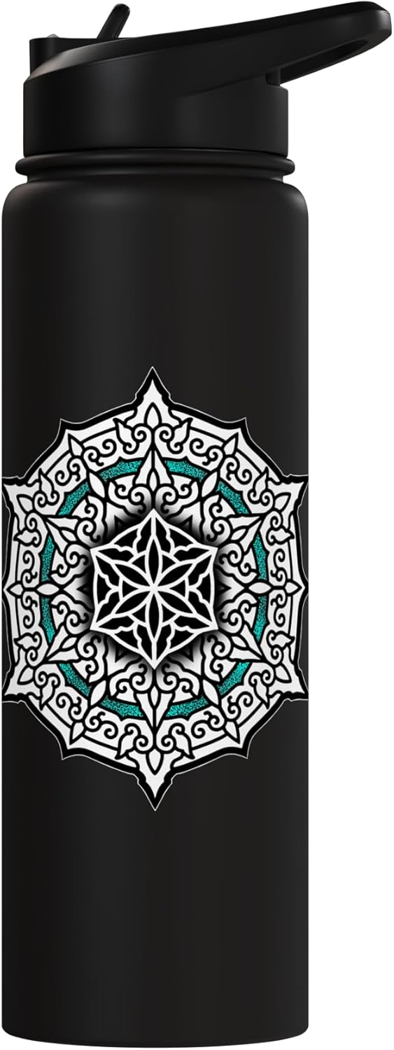 Botella agua acero inox térmica mandala teal