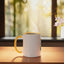 Taza Cerámica Estilo Taller Mecánico Amarillo Blanco