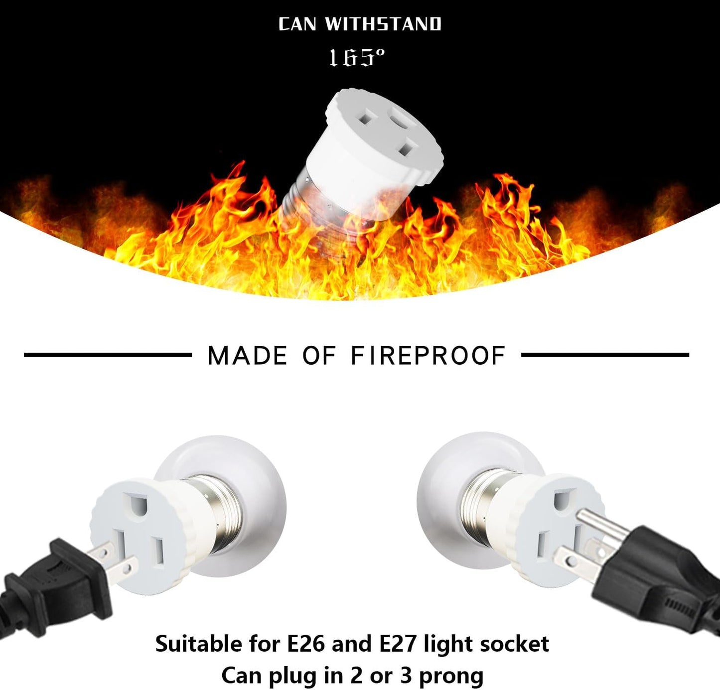 Pack 2 adaptador enchufe luz a enchufe salida blanco