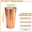 Tazas de cobre puro martillado para beber 100 oz