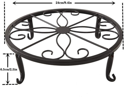 Set 3 soportes metal para plantas maceta negro