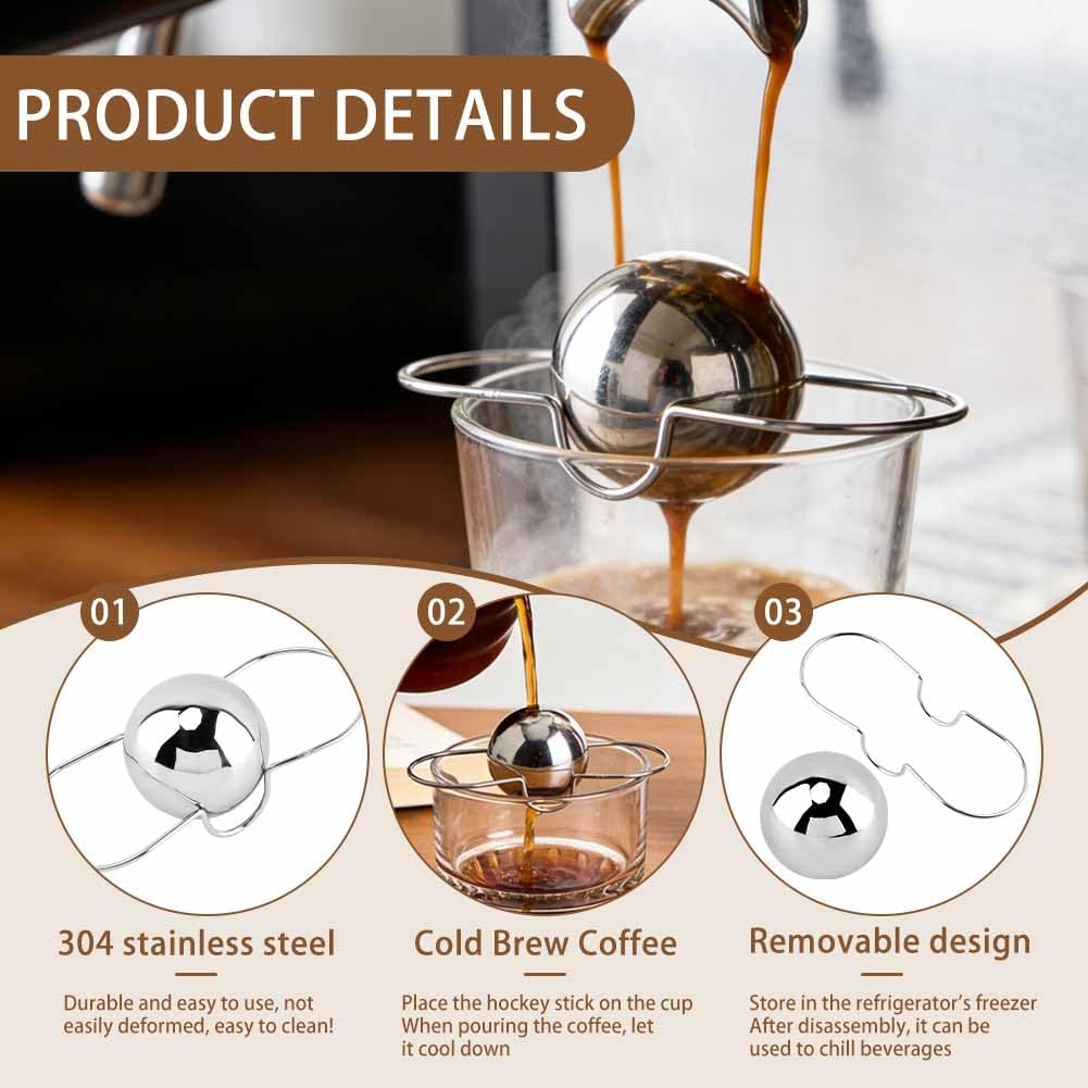 Bolas de enfriamiento de espresso de acero inoxidable con soportes