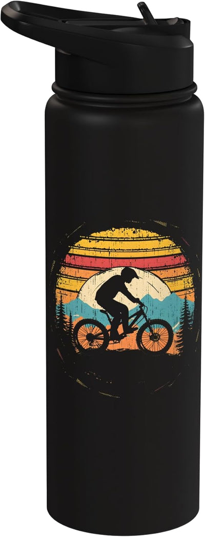 Botella de agua acero inoxidable vintage para ciclismo MTB