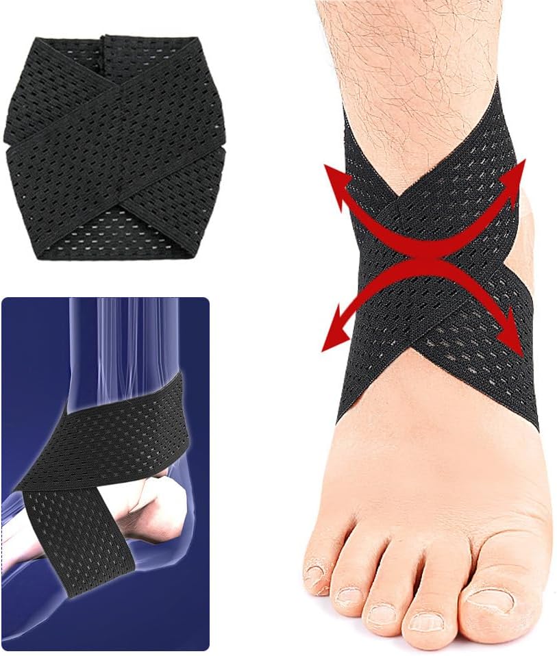2 Pzas Soporte Tobillo Elástico para Deportes y Caminatas