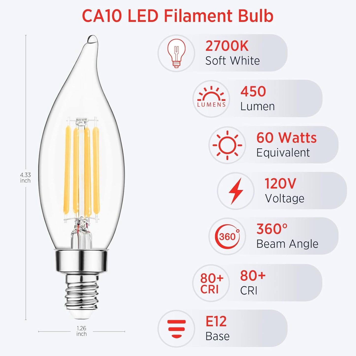Bombillas LED E12 regulables 2700K set 6