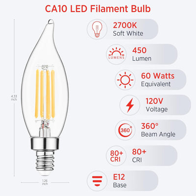 Bombillas LED E12 regulables 2700K set 6