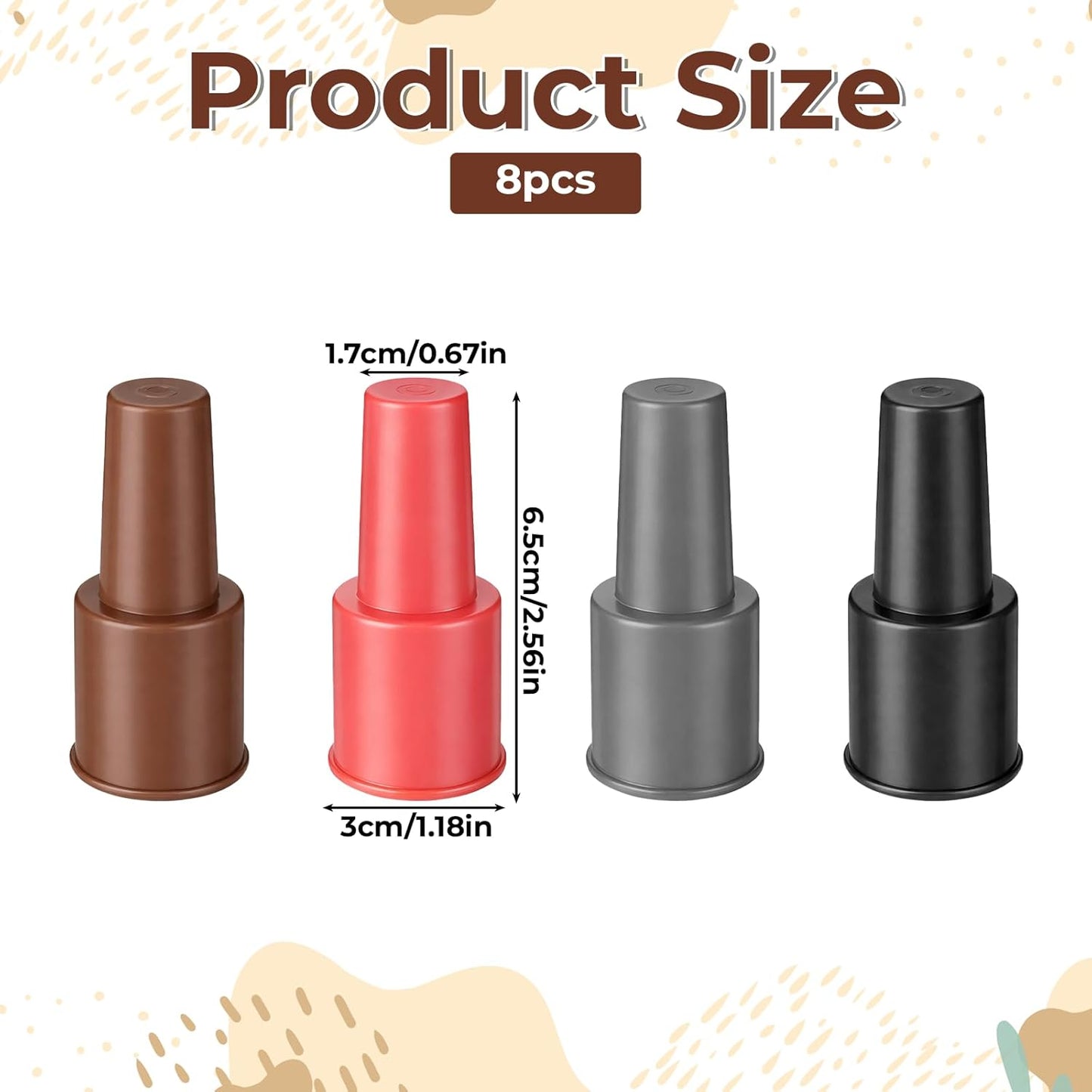 Tapones silicona vino 8uds 4colores reutilizables sellado suave