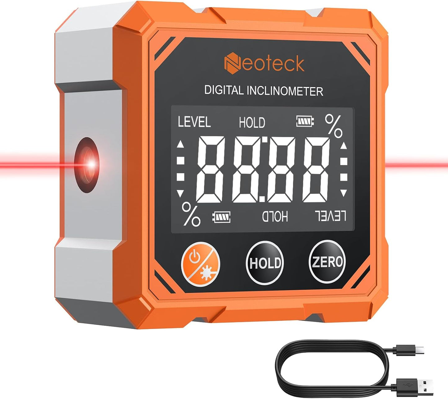 Buscador ángulo digital láser 4x90° recargable