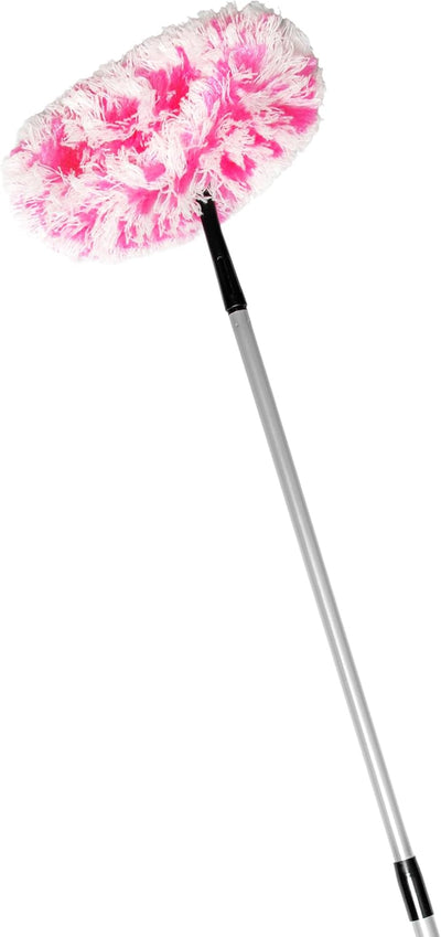Plumero ventilador techo para polvo paredes microfibra rosa