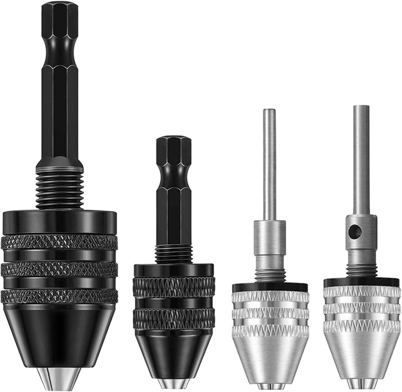 4 kits portabrocas sin llave vástago 1/4 1/8 1/16 pulg