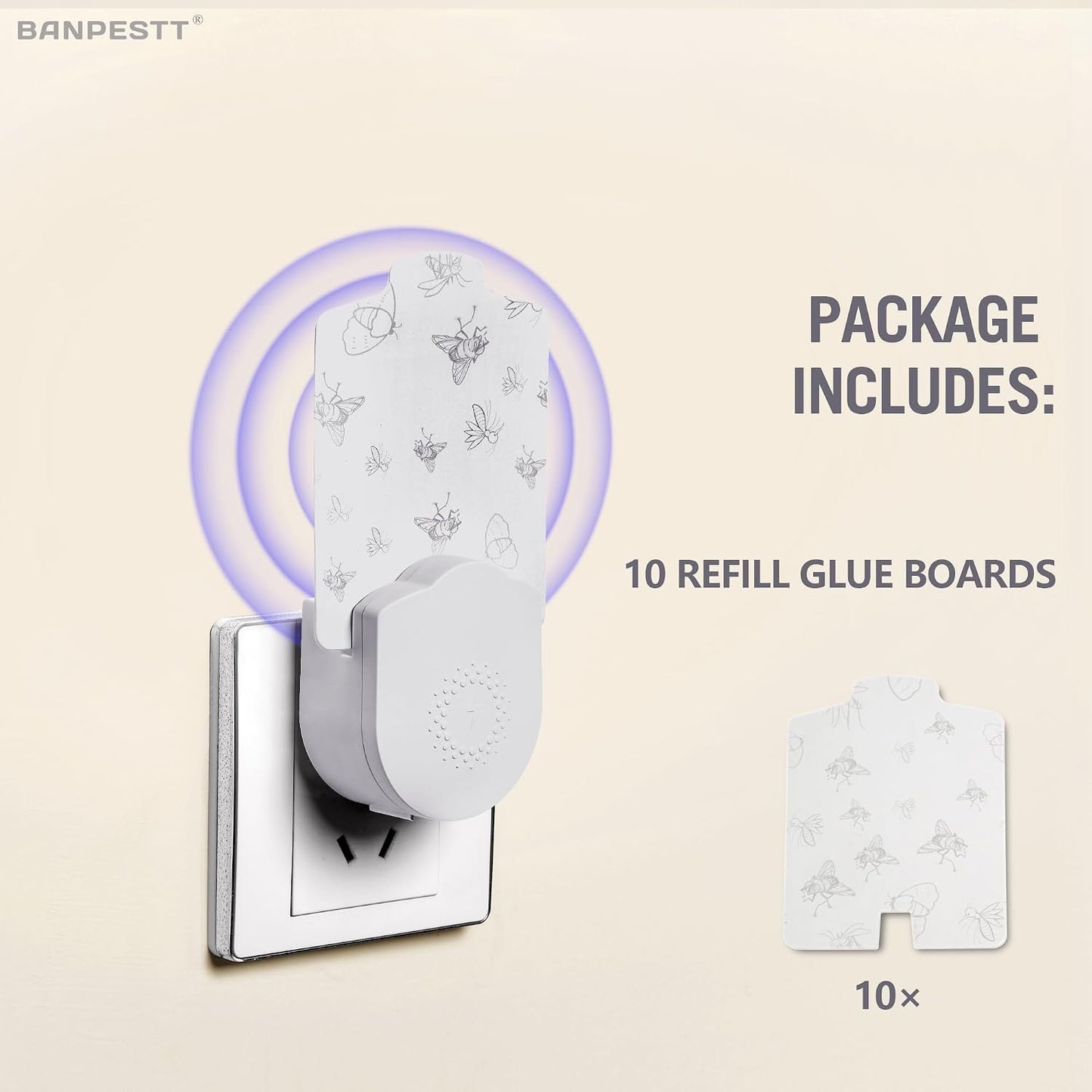 Tablas pegamento repuesto trampa mosquitos interiores pack 10