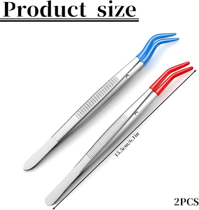 Pinzas curvadas goma set 2 acero inox para manualidades