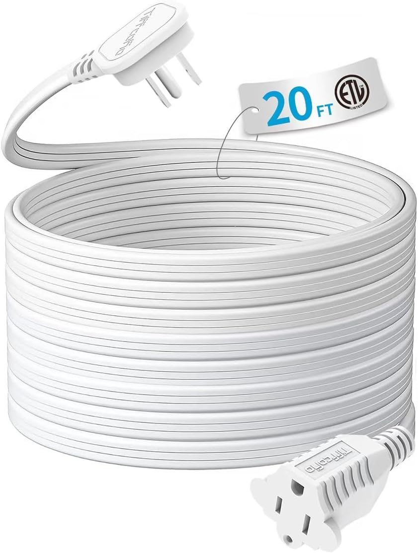 Cable extensión plano 3 clavijas 20ft 16AWG ETL