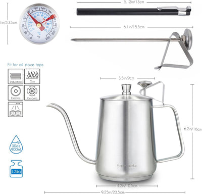 Tetera Pour Over 30oz y Molino Cafetera