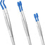 Set 3 Pinzas Joyería Punta Goma Rectas Azul Plata